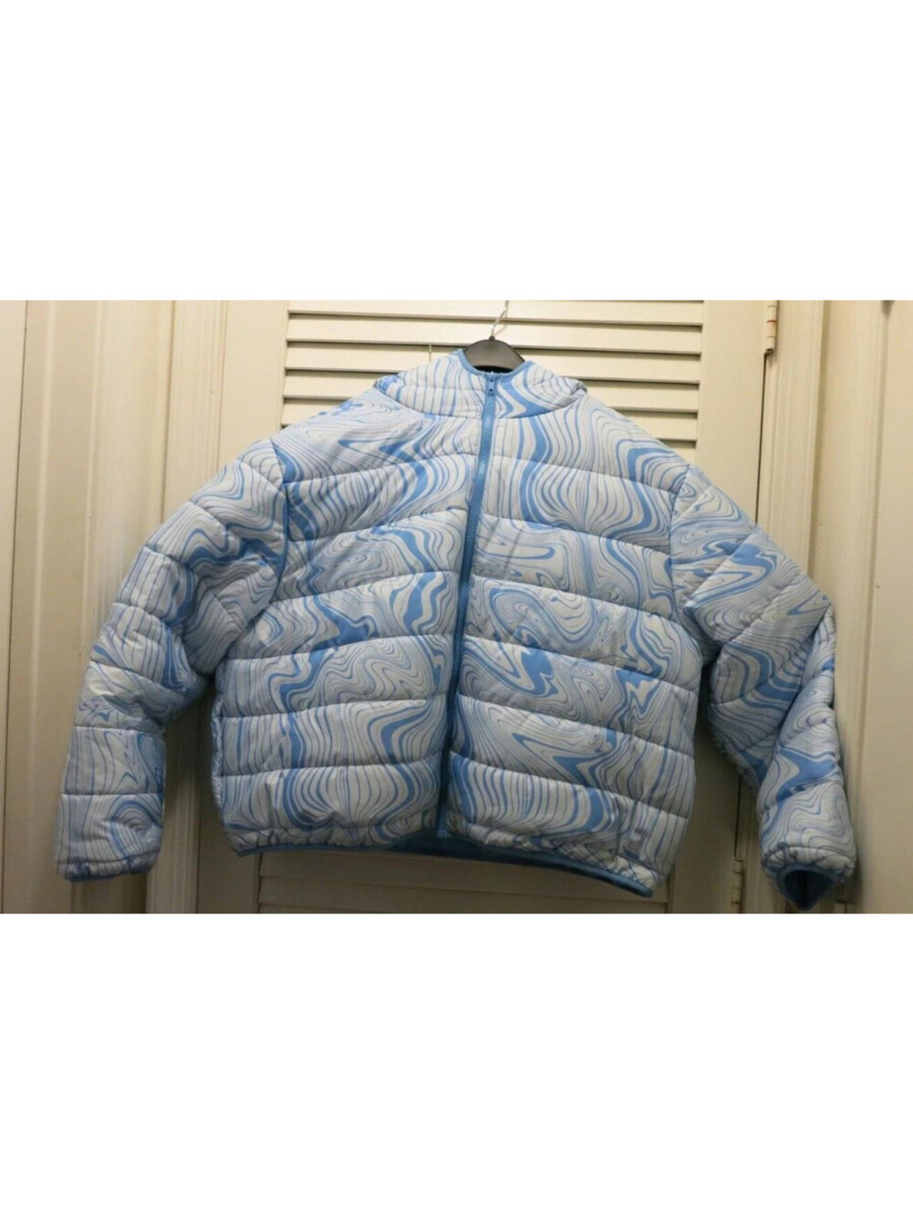 Wild Fable XXL Blue and White Puffer Jacket with Hood